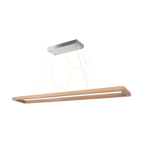 Skontrolujte Závesné svietidlo Legno, olejovaný dub/matný nikl, 3xLED, 80 W, smer svetla hore a dole, 164,5 cm
