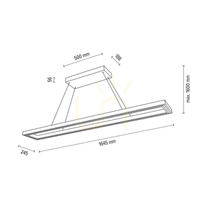 Závesné svietidlo Legno, olejovaný dub/čierna, 3xLED, 80 W, smer svetla hore a dole, 164,5 cm small 5