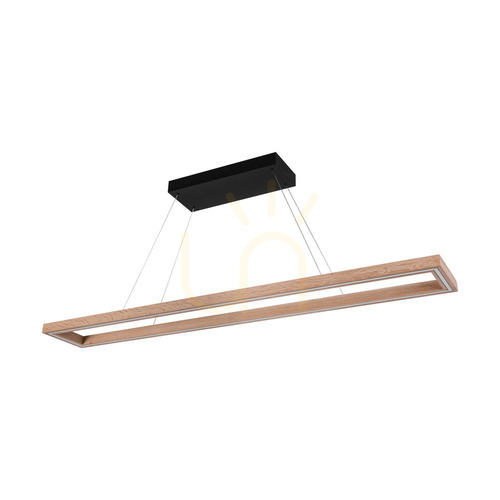 Skontrolujte Závesné svietidlo Legno, olejovaný dub/čierna, 3xLED, 80 W, smer svetla hore a dole, 164,5 cm