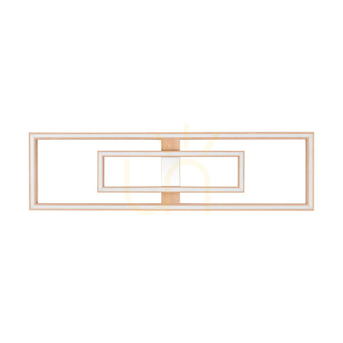 Skontrolujte Stropné svietidlo / nástenná lampa Ramme, olejovaný dub/matný nikl, 2xLED, 67,5 W, 123,7 cm
