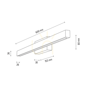 Nástenné svietidlo Aqua Luce, olejovaný dub/čierna, 1xLED 9 W, 60 cm small 2