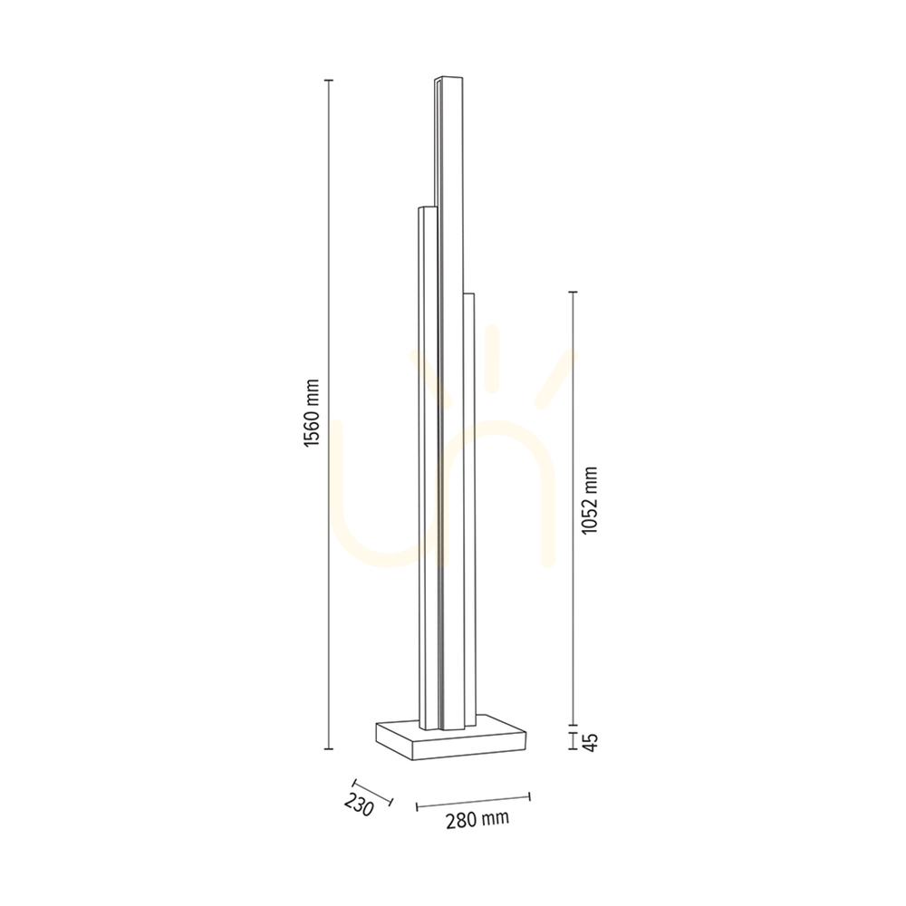 Šou Stojaca lampa Soho, olejovaný dub, 3xLED, 60 W, 28 cm Stojaca lampa Soho, olejovaný dub, 3xLED, 60 W, 28 cm