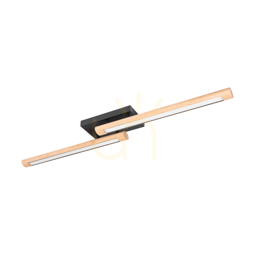 Skontrolujte Stropné svietidlo Razmus, olejovaný dub/čierna, 2xLED, 31 W, 107 cm