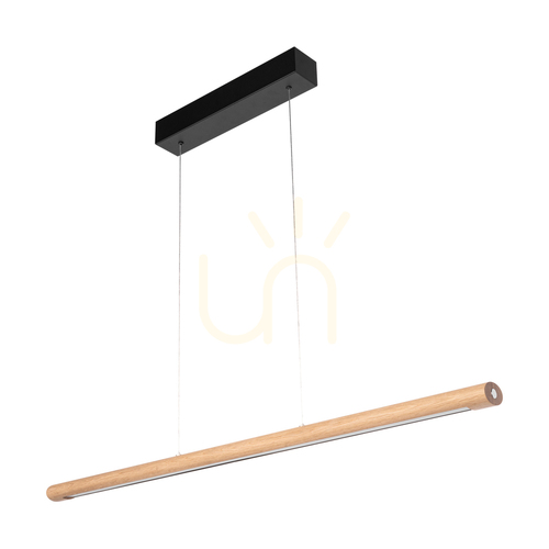 Skontrolujte Závesné svietidlo Razmus, olejovaný dub/čierna, 1xLED 28 W, smer svetla nahor a nadol, 98 cm