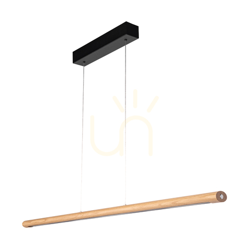 Skontrolujte Závesné svietidlo Razmus, olejovaný dub/čierna, 1xLED 34 W, smer svetla hore a dole, 118 cm