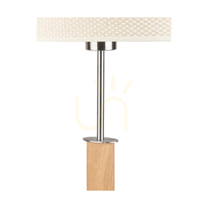 Stojaca lampa Mercedes, olejovaný dub/matný nikl, krémovo-strieborné tienidlo, 1xE27, 52 cm small 2