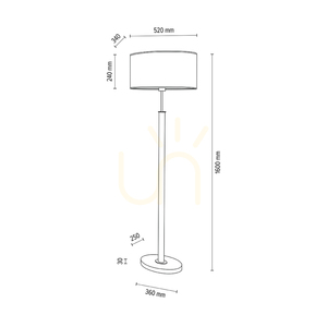 Stojaca lampa Mercedes, olejovaný dub/matný nikl, krémovo-strieborné tienidlo, 1xE27, 52 cm small 4