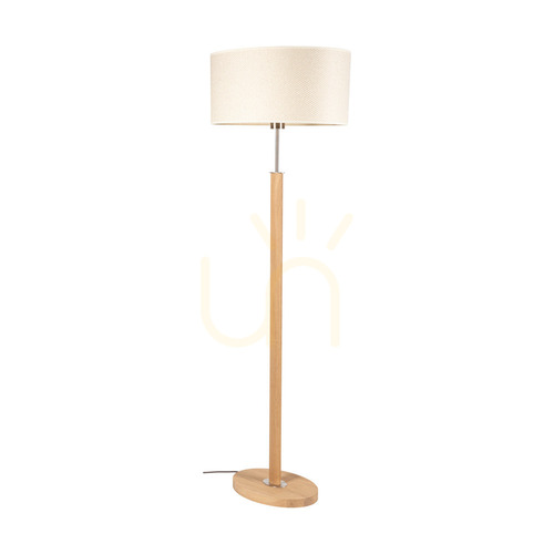 Skontrolujte Stojaca lampa Mercedes, olejovaný dub/matný nikl, krémovo-strieborné tienidlo, 1xE27, 52 cm
