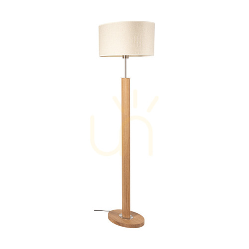 Skontrolujte Stojaca lampa Mercedes, olejovaný dub/matný nikl, krémovo-strieborné tienidlo, 1xE27, 52 cm