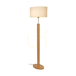 Stojaca lampa Mercedes, olejovaný dub/matný nikl, biele tienidlo, 1xE27, 52 cm small 1