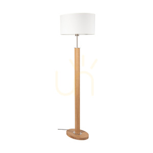 Stojaca lampa Mercedes, olejovaný dub/matný nikl, biele tienidlo, 1xE27, 52 cm small 0