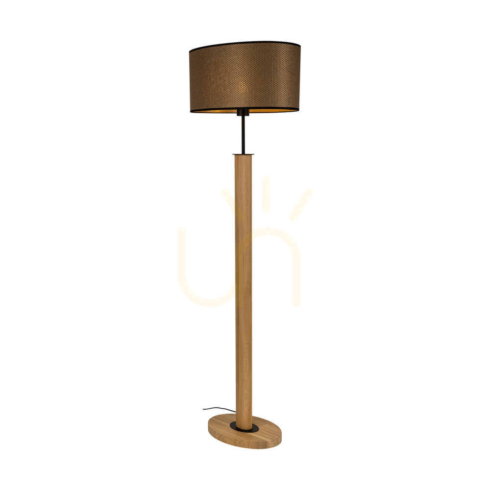 vyhliadka Stojaca lampa Mercedes, olejovaný dub/čierna, hnedo-čierno-zlaté tienidlo, 1xE27, 52 cm Stojaca lampa Mercedes, olejovaný dub/čierna, hnedo-čierno-zlaté tienidlo, 1xE27, 52 cm