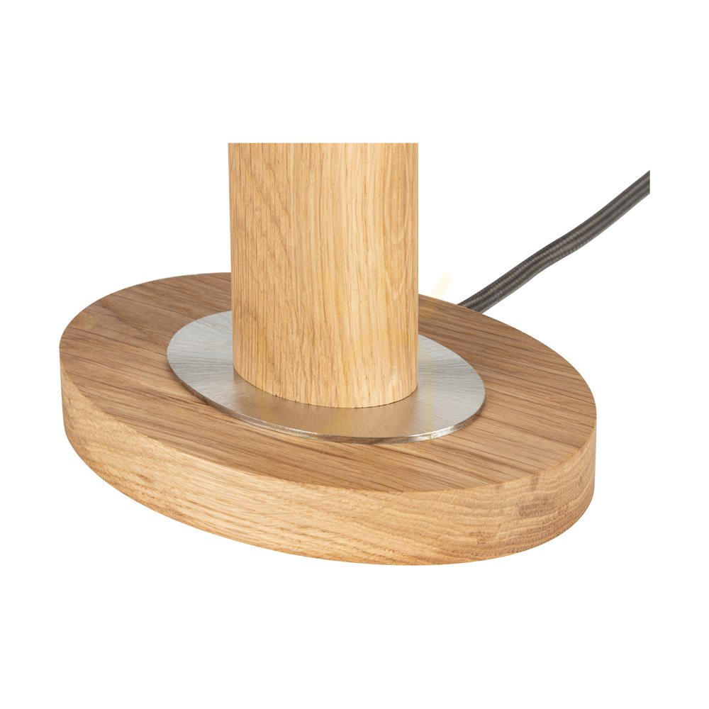 Displej Stolná lampa Mercedes, olejovaný dub/matný nikl, krémovo-strieborné tienidlo, 1xE27, 25 cm Stolná lampa Mercedes, olejovaný dub/matný nikl, krémovo-strieborné tienidlo, 1xE27, 25 cm