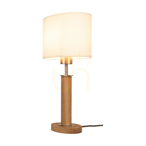 Stolná lampa Mercedes, olejovaný dub/matný nikl, biele tienidlo, 1xE27, 25 cm small 2