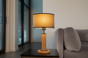 Stojaca lampa Mercedes, olejovaný dub/čierna, hnedo-čierno-zlatý tienidlo, 1xE27, 25 cm 4 Stojaca lampa Mercedes, olejovaný dub/čierna, hnedo-čierno-zlatý tienidlo, 1xE27, 25 cm small 4