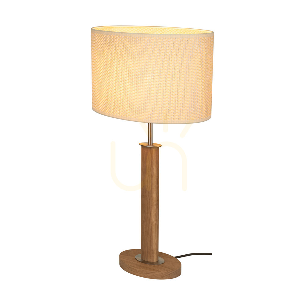 vyhliadka Stolná lampa Mercedes, olejovaný dub/matný nikl, krémovo-strieborné tienidlo, 1xE27, 36 cm Stolná lampa Mercedes, olejovaný dub/matný nikl, krémovo-strieborné tienidlo, 1xE27, 36 cm