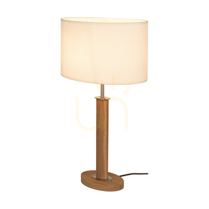Stolná lampa Mercedes, olejovaný dub/matný nikl, biele tienidlo, 1xE27, 36 cm small 1