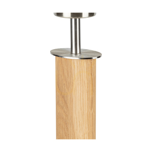 Stolná lampa Mercedes, olejovaný dub/matný nikl, biele tienidlo, 1xE27, 36 cm small 3