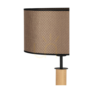 Stolná lampa Mercedes, olejovaný dub/čierna, hnedo-čierno-zlatý tienidlo, 1xE27, 36 cm small 3