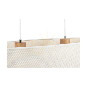 Závesná lampa Mercedes, olejovaný dub, krémovo-strieborný tienidlo, 2xE27, 80 cm small 2