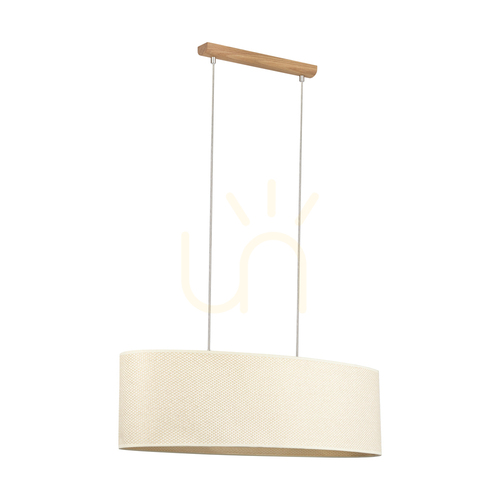 Skontrolujte Závesná lampa Mercedes, olejovaný dub, krémovo-strieborný tienidlo, 2xE27, 80 cm