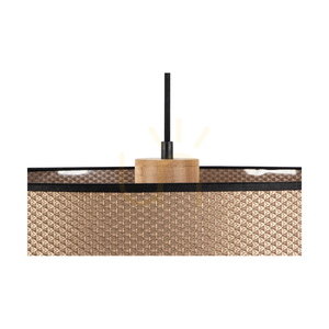 Závesná lampa Mercedes, olejovaný dub, hnedo-čierno-zlatý tienidlo, 1xE27, Ø50 cm 2 Závesná lampa Mercedes, olejovaný dub, hnedo-čierno-zlatý tienidlo, 1xE27, Ø50 cm small 2