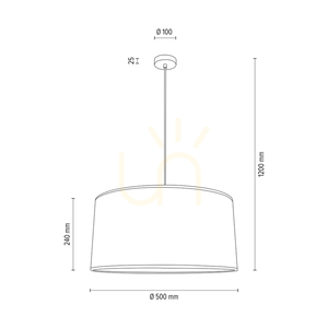 Závesná lampa Mercedes, olejovaný dub, hnedo-čierno-zlatý tienidlo, 1xE27, Ø50 cm 3 Závesná lampa Mercedes, olejovaný dub, hnedo-čierno-zlatý tienidlo, 1xE27, Ø50 cm small 3