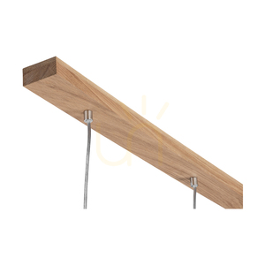 Závesné svietidlo Mercedes, olejovaný dub, krémovo-strieborný tienidlo, 3xE27, 100 cm small 3