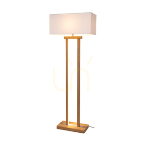 Stojaca lampa Hakon, olejovaný dub/matný nikl, biele tienidlo, 1xE27 + 2xLED 40 W, 56 cm small 1