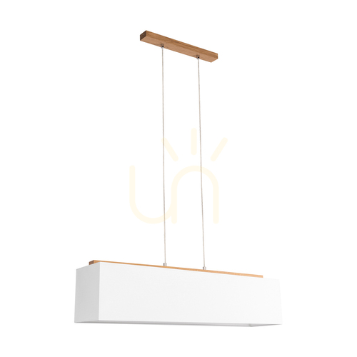 Skontrolujte Závesné svietidlo Hakon, olejovaný dub, biely tienidlo, 4xE27, 90 cm