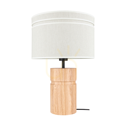 Skontrolujte Stolná lampa Palo, olejovaný dub/čierna, béžové tienidlo, 1xE27, Ø35 cm