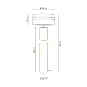 Stojaca lampa Palo, olejovaný dub/čierna, béžové tienidlo, 1xE27, Ø58 cm small 4