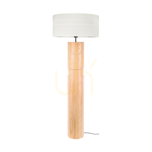 Skontrolujte Stojaca lampa Palo, olejovaný dub/čierna, béžové tienidlo, 1xE27, Ø58 cm