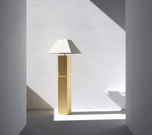 Stojaca lampa Forte, olejovaný dub/matný nikl, béžové tienidlo, 1xE27, 58 cm small 3