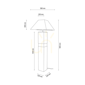 Stojaca lampa Forte, olejovaný dub/matný nikl, béžové tienidlo, 1xE27, 58 cm small 4
