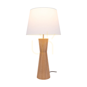 Stolná lampa Azalea, olejovaný dub/matný nikl, biele tienidlo, 1xE27, Ø30 cm small 1