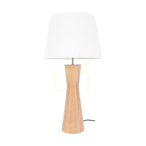 Skontrolujte Stolná lampa Azalea, olejovaný dub/matný nikl, biele tienidlo, 1xE27, Ø30 cm