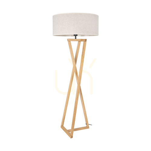 Skontrolujte Stojaca lampa Clessidra, olejovaný dub/matný nikl, béžové tienidlo, 1xE27, Ø58 cm