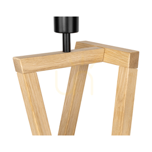 Stojaca lampa Clessidra, olejovaný dub/matný nikl, biele tienidlo, 1xE27, Ø58 cm small 2