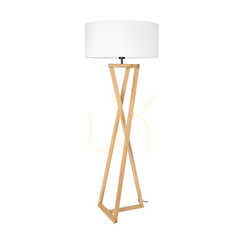 Skontrolujte Stojaca lampa Clessidra, olejovaný dub/matný nikl, biele tienidlo, 1xE27, Ø58 cm