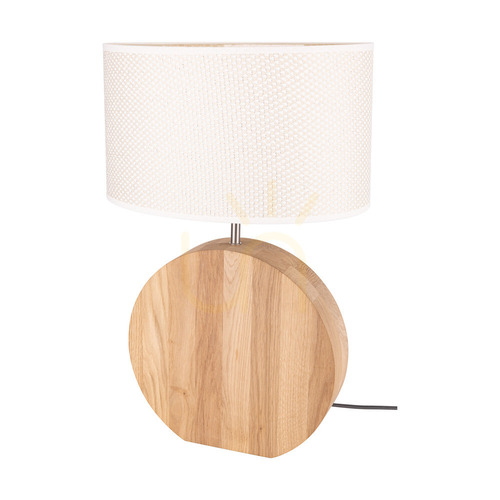 Skontrolujte Stolná lampa Logan, olejovaný dub/matný nikl, krémovo-strieborné tienidlo, 1xE27, 36 cm