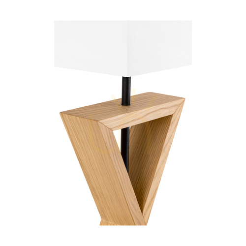 Skontrolujte Stolná lampa Brinova LOGAN, olejovaný dub a čierna, biele tienidlo, 1×E27, výška 58,5 cm