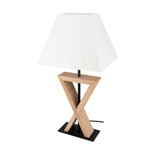 Skontrolujte Stolná lampa Logan, olejovaný dub/čierna, biele tienidlo, 1xE27, 30 cm