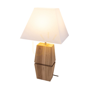Stolná lampa Logan, olejovaný dub/matný nikl, biele tienidlo, 1xE27, 30 cm small 1