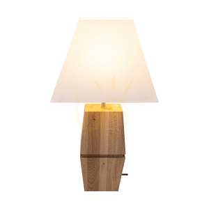 Stolná lampa Logan, olejovaný dub/matný nikl, biele tienidlo, 1xE27, 30 cm small 2
