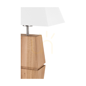 Stolná lampa Logan, olejovaný dub/matný nikl, biele tienidlo, 1xE27, 30 cm small 3