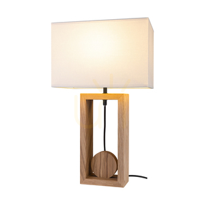 Stolná lampa Logan, olejovaný dub/čierna, biele tienidlo, 1xE27, 30 cm small 1