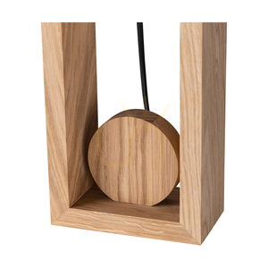 Stolná lampa Logan, olejovaný dub/čierna, biele tienidlo, 1xE27, 30 cm small 2