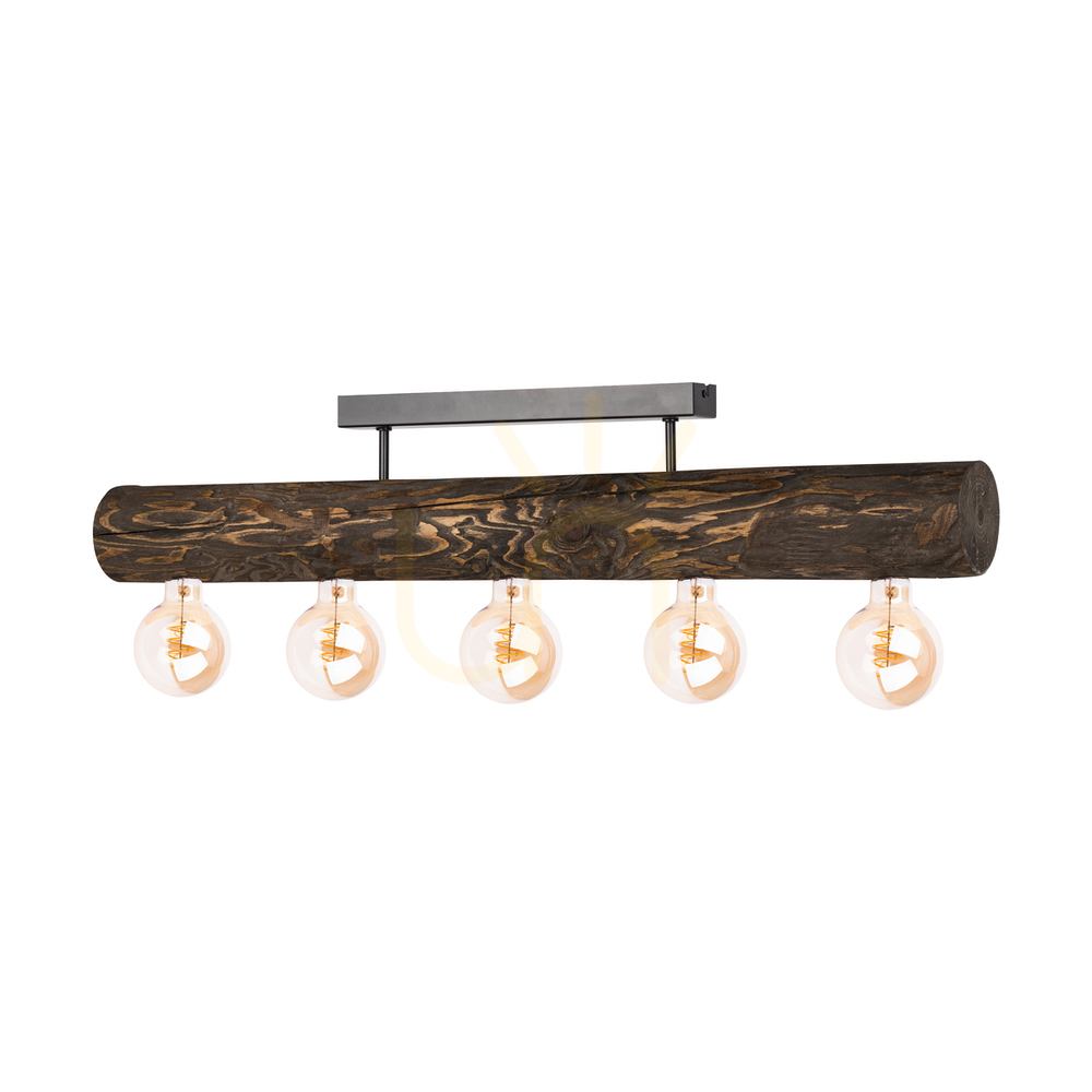 Skontrolujte Stropné svietidlo Core, orech/čierna, 5xE27, 90 cm Stropné svietidlo Core, orech/čierna, 5xE27, 90 cm