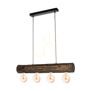 Závesné svietidlo Core, orech/čierna, 4xE27, 70 cm 0 Závesné svietidlo Core, orech/čierna, 4xE27, 70 cm small 0